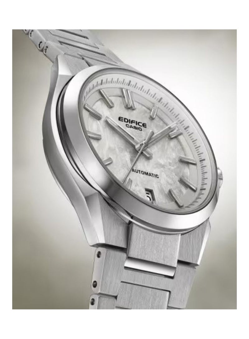 Casio Edifice EFK-100D-7ADR Men’s Automatic Watch – Silver Electroformed Textured Dial, Raised Silver Indexes with Lume, Sapphire Crystal, See-Through Case Back, 100 m Water Resistance - Image 3