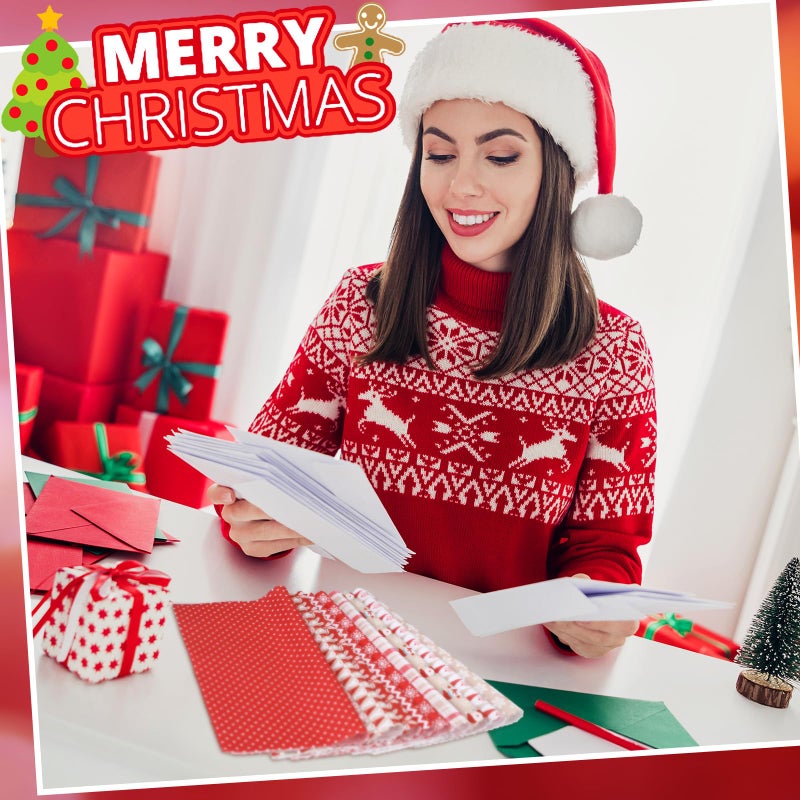 Oudain 60 Pcs 10 x 10 Inch Hot Cocoa Christmas Quilting Fabric Vintage Christmas Fat Squares Patchwork Precut Strips Santa Snowflake Candy Cane Fabric Bundles for Xmas DIY Craft Sewing - Image 3