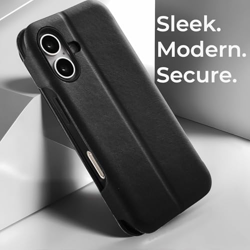PULOKA PU Leather Flip Cover Compatible with iPhone 17 – Wallet Case with Card Slot, Magnetic Closure & Kickstand Stand Function (Black) - Image 2