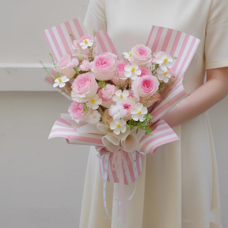 BBJ WRAPS Pink Flower Wrapping Paper, Waterproof Bouquet Wrapping Paper for Floral Packaging Florist Supplies, 20 Sheets 23.6x23.6 Inch (Light Pink) - Image 2