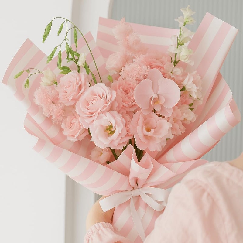 BBJ WRAPS Pink Flower Wrapping Paper, Waterproof Bouquet Wrapping Paper for Floral Packaging Florist Supplies, 20 Sheets 23.6x23.6 Inch (Light Pink) - Image 4