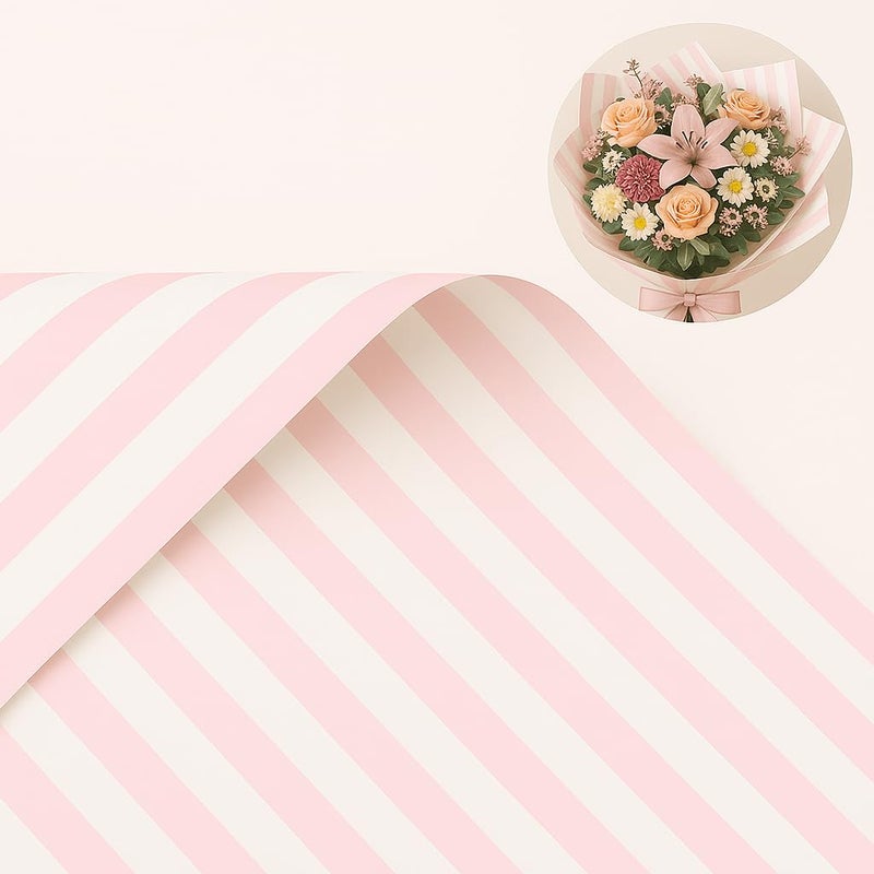 BBJ WRAPS Pink Flower Wrapping Paper, Waterproof Bouquet Wrapping Paper for Floral Packaging Florist Supplies, 20 Sheets 23.6x23.6 Inch (Light Pink) - Image 1