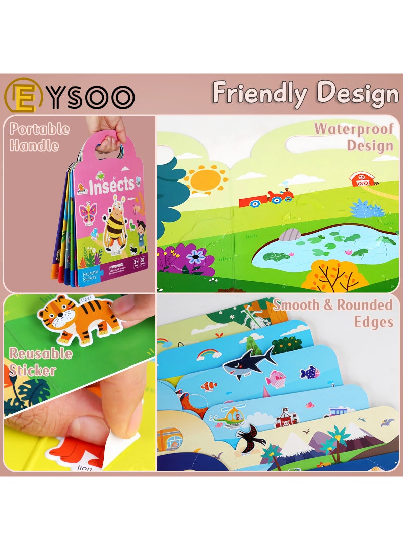 EYSOO Busy Books 6 Pack Sticker Books Kids Reusable Stickers Quiet Books Busy Books for Toddlers Activity Books Stickers Books for Boys Girls - Image 4
