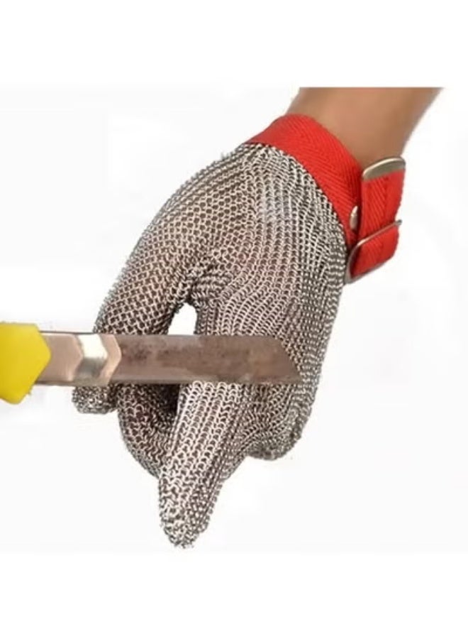 Cut Resistant Mesh Safety Gloves Durable Protective Hand Gloves for Kitchen Food Preparation and Manual Work - Image 1
