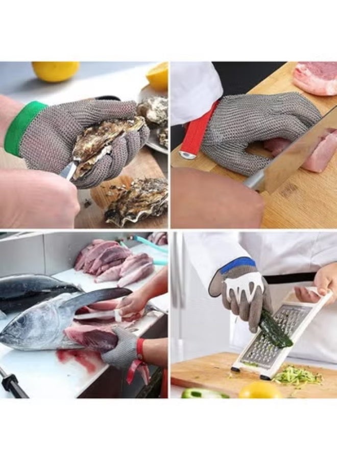 Cut Resistant Mesh Safety Gloves Durable Protective Hand Gloves for Kitchen Food Preparation and Manual Work - Image 2