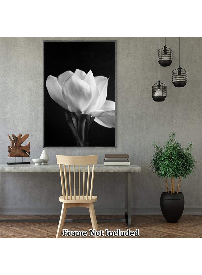 Home Trove Canvas Prints Wall Art For Home and Office Wall Decoration Blooming Flower Canvas Artwork Print Painting Picture Black And White Floral Modern Abstract Unframe Wall Art for Living Room Bedroom Kitchen  - Image 4