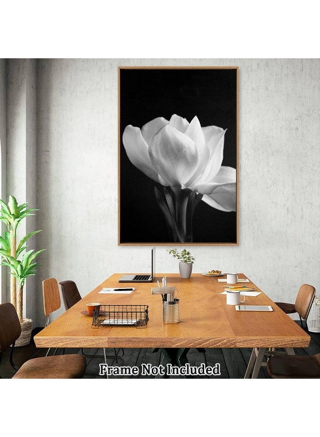 Home Trove Canvas Prints Wall Art For Home and Office Wall Decoration Blooming Flower Canvas Artwork Print Painting Picture Black And White Floral Modern Abstract Unframe Wall Art for Living Room Bedroom Kitchen  - Image 5