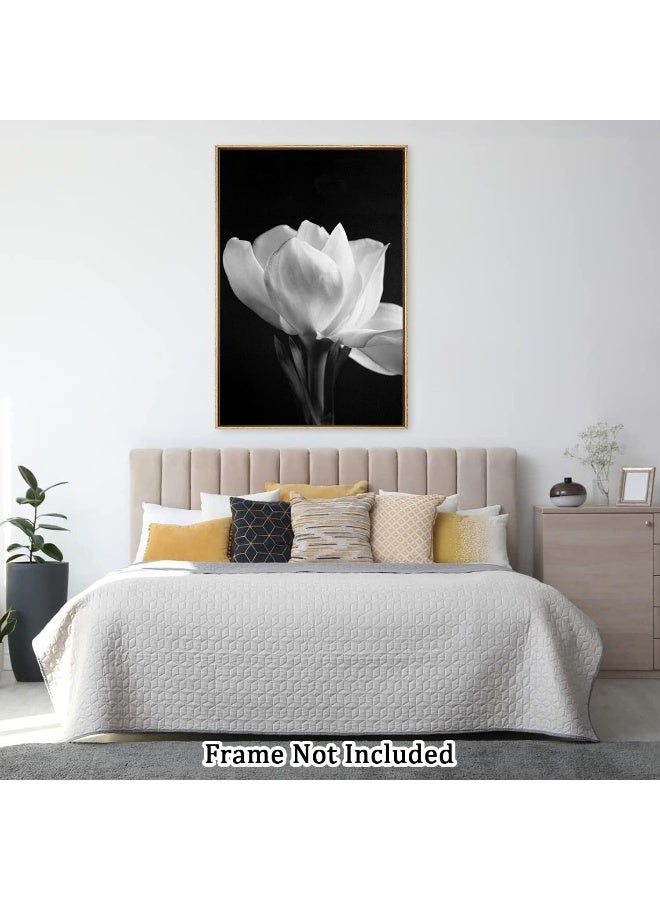 Home Trove Canvas Prints Wall Art For Home and Office Wall Decoration Blooming Flower Canvas Artwork Print Painting Picture Black And White Floral Modern Abstract Unframe Wall Art for Living Room Bedroom Kitchen  - Image 3