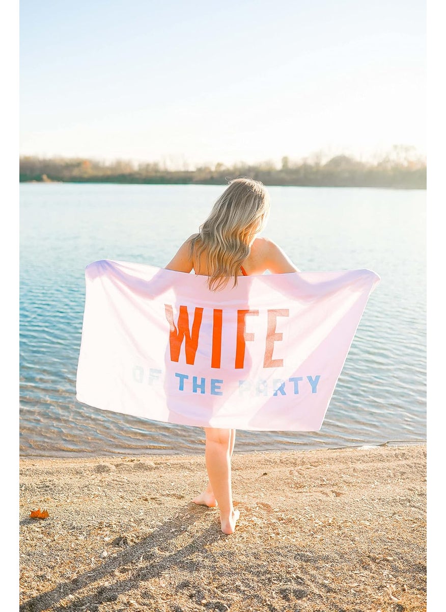 pearhead Pearhead Wife of The Party Beach Towel Bachelorette Party Decor Bride to Be Accessory Bridal Shower Gift  - Image 2