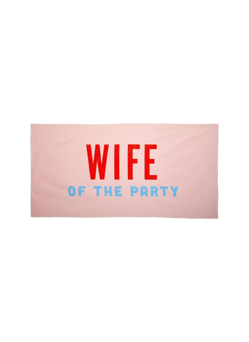 pearhead Pearhead Wife of The Party Beach Towel Bachelorette Party Decor Bride to Be Accessory Bridal Shower Gift  - Image 1