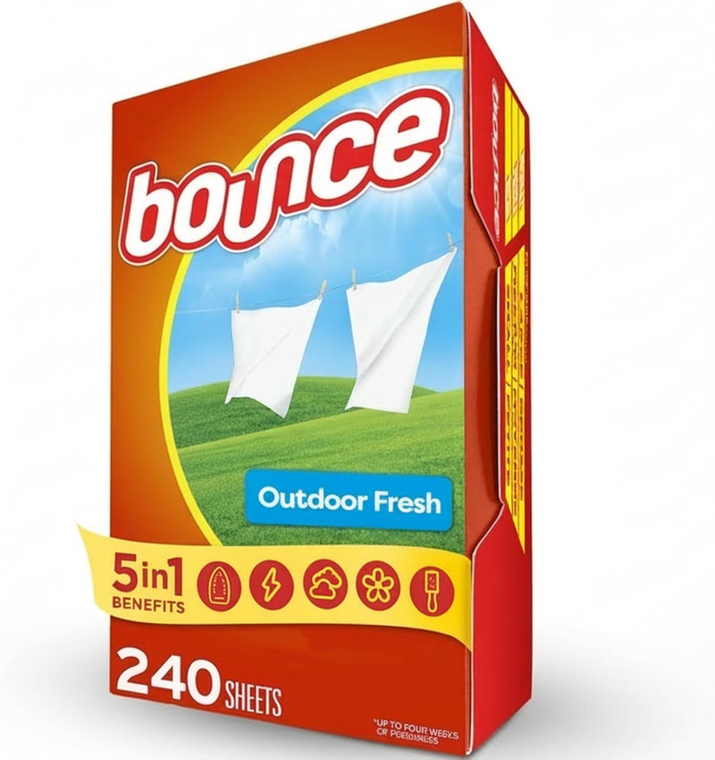 Fabric Softener and Dryer Sheets, Outdoor Fresh, 240 Count - Image 1