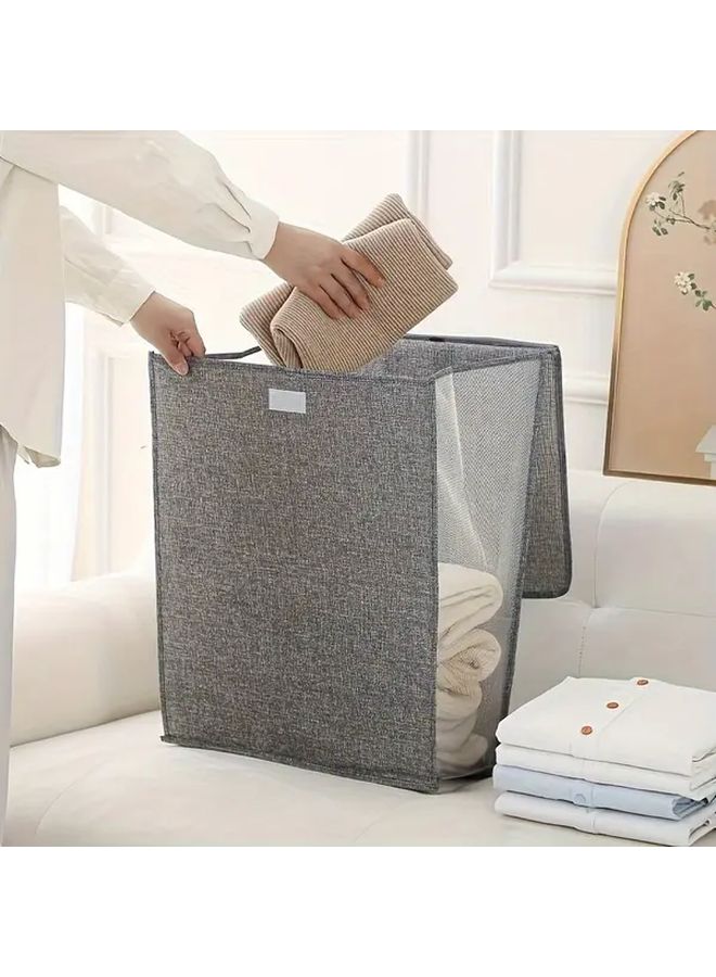 Gray Wall Hanging Hamper Foldable Laundry Basket 18.9x14.17x4.72inch for Bathroom Bedroom - Image 5