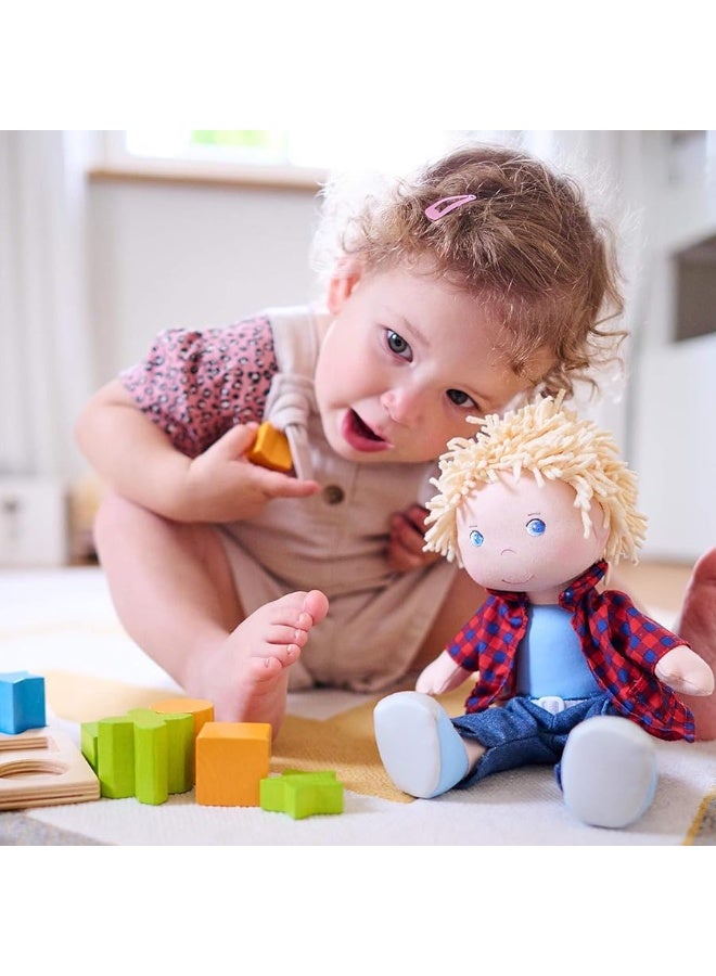 HABA Nick 12" Soft Doll - Boy with Blonde Hair and Blue Eyes (Machine Washable) - Image 5