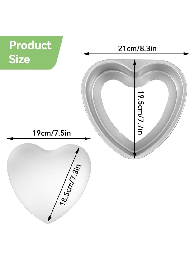Azonee Heart Shaped Cake Pan, 8 Inch Aluminium Cake Baking Pans, Muffin Cheesecake Mold Bakeware with Removable Bottom, Nonstick Heart Shaped Molds for Kitchen Birthday Valentine Day Wedding - Image 3