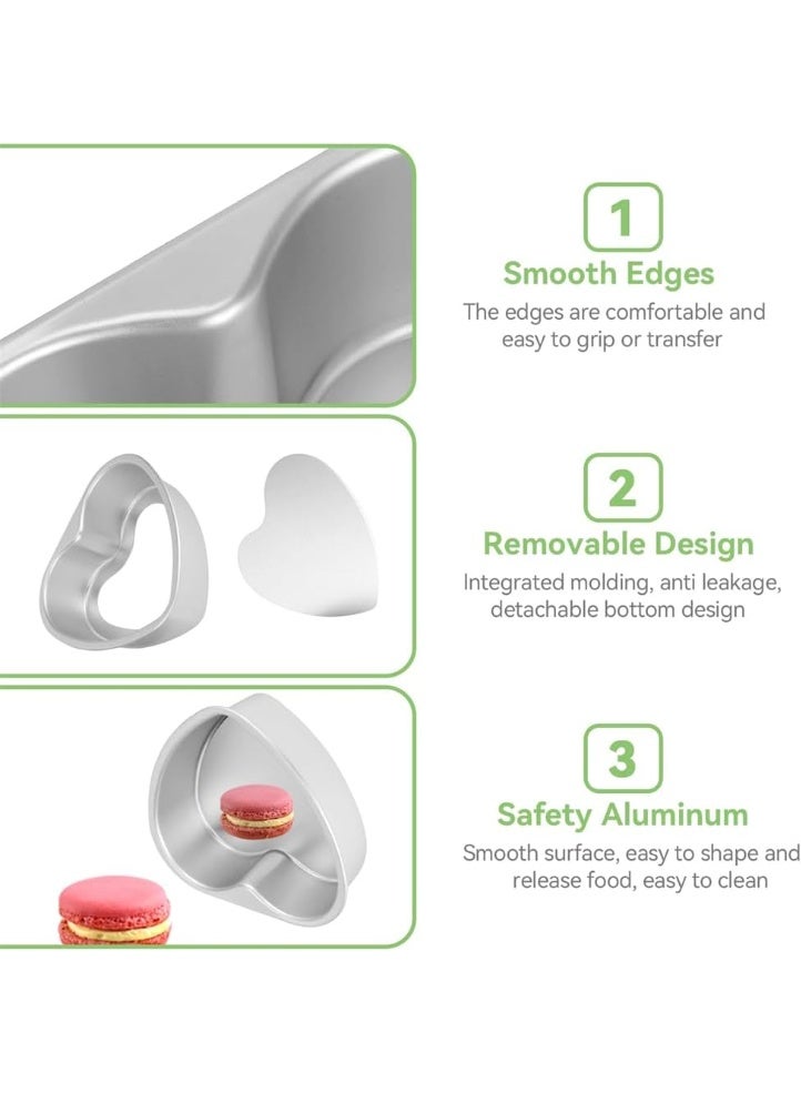 Azonee Heart Shaped Cake Pan, 8 Inch Aluminium Cake Baking Pans, Muffin Cheesecake Mold Bakeware with Removable Bottom, Nonstick Heart Shaped Molds for Kitchen Birthday Valentine Day Wedding - Image 4