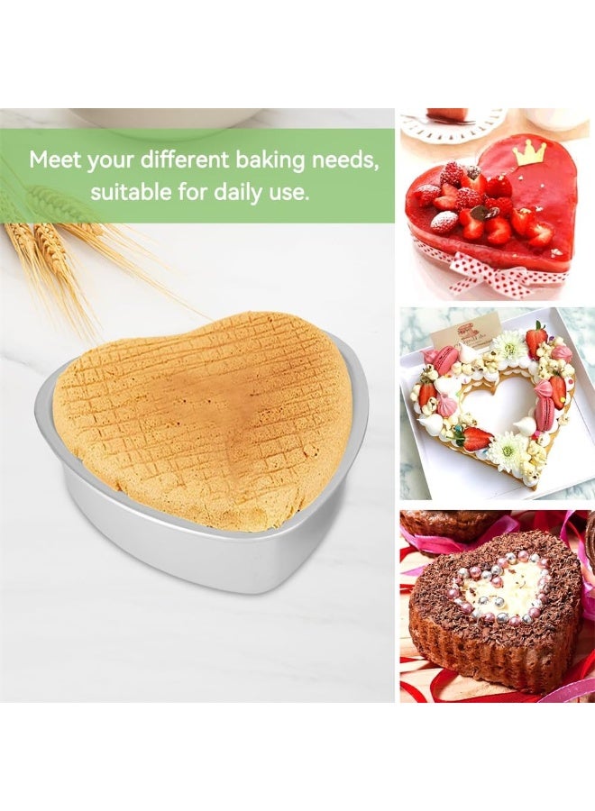 Azonee Heart Shaped Cake Pan, 8 Inch Aluminium Cake Baking Pans, Muffin Cheesecake Mold Bakeware with Removable Bottom, Nonstick Heart Shaped Molds for Kitchen Birthday Valentine Day Wedding - Image 5