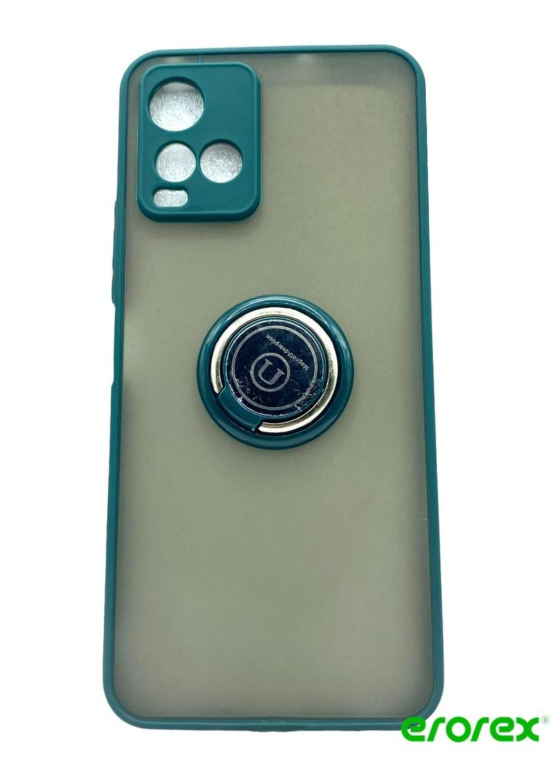 erorex Protective Case Cover For Vivo Y21s With Magnetic Ring Holder Green  - Image 1