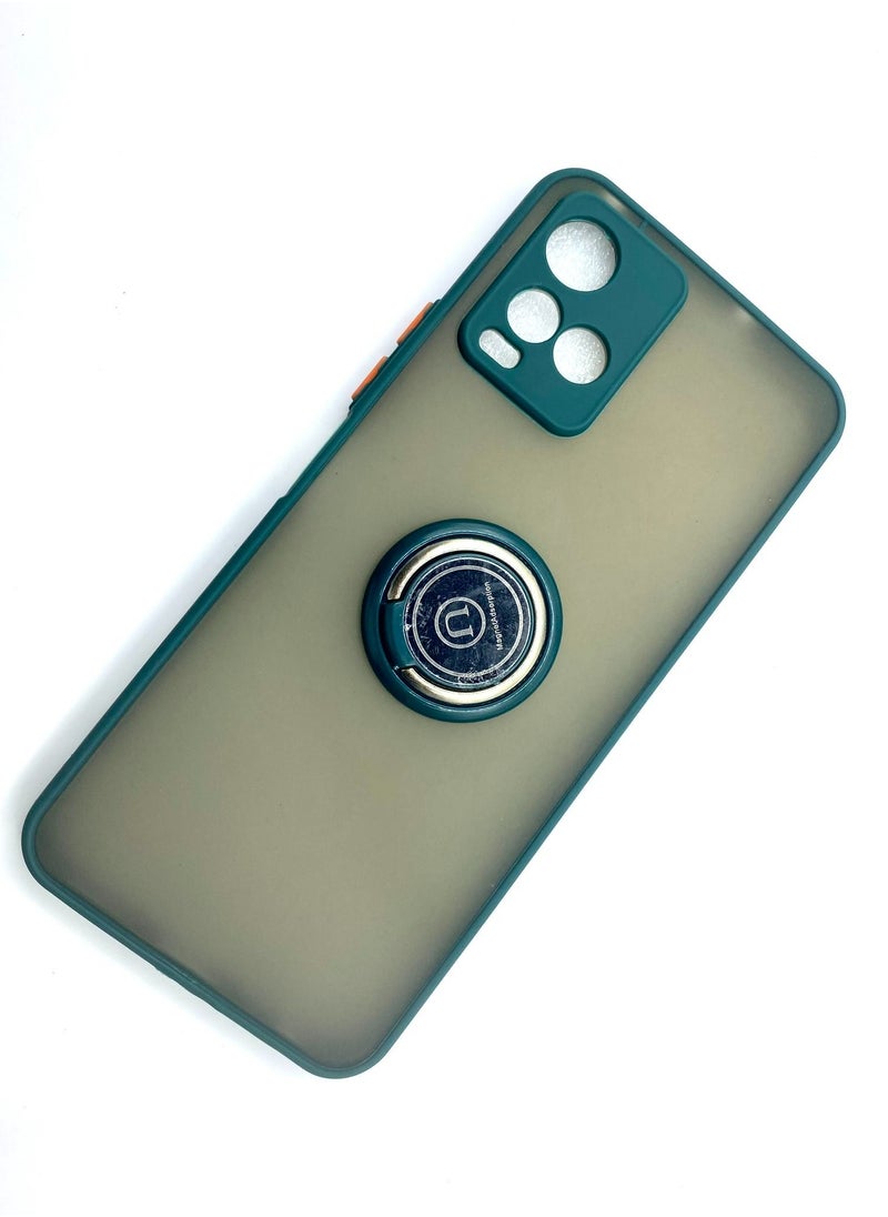 erorex Protective Case Cover For Vivo Y21s With Magnetic Ring Holder Green  - Image 2