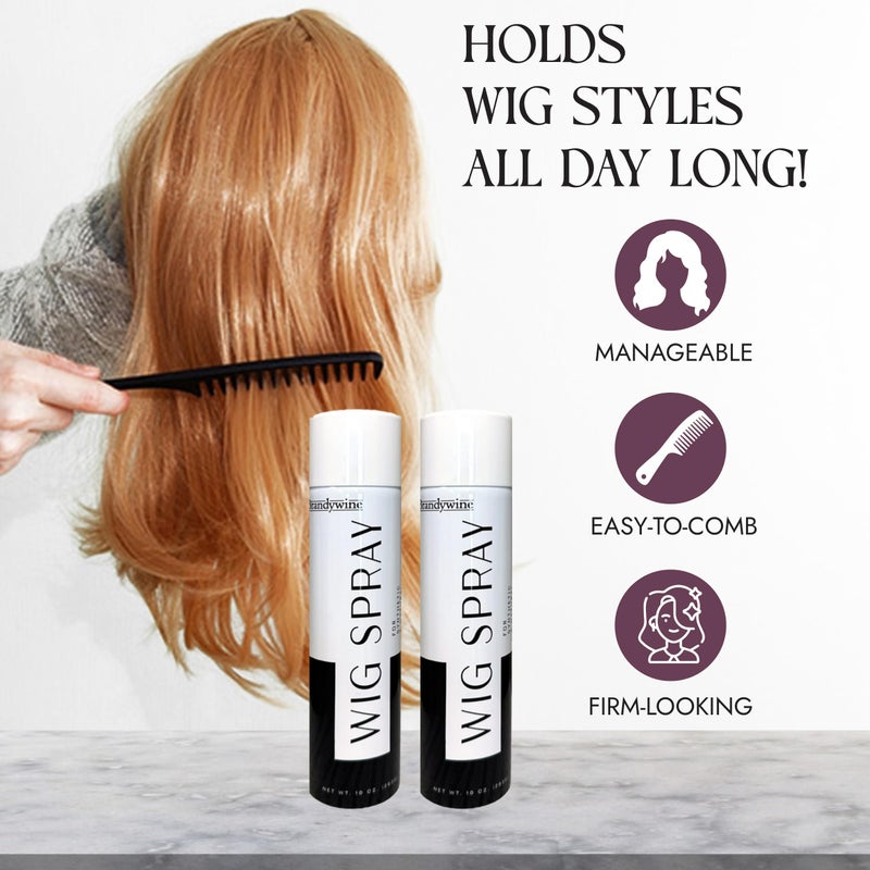 Brandywine Wig Spray, Aerosol Type, For Synthetic & Natural Hair, Medium & Flexible Hold - 10 Fl Oz (2 Pack) - Image 4