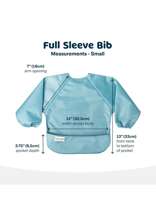Tiny Twinkle Mess Proof Baby Bibs, 2pk Waterproof Smock Baby Bibs for Eating, Machine Washable Long Sleeve Bibs, Baby Led Weaning, Toddler Bibs, BLW Supplies(Slate Olive, Large 2-4 Years) - Image 4