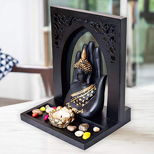 Mariner's Creation Hand Buddha Statues for Living Room showpiece for Home Decor and Gift Color -Black size-19.5X15X23.5 CM - Image 4