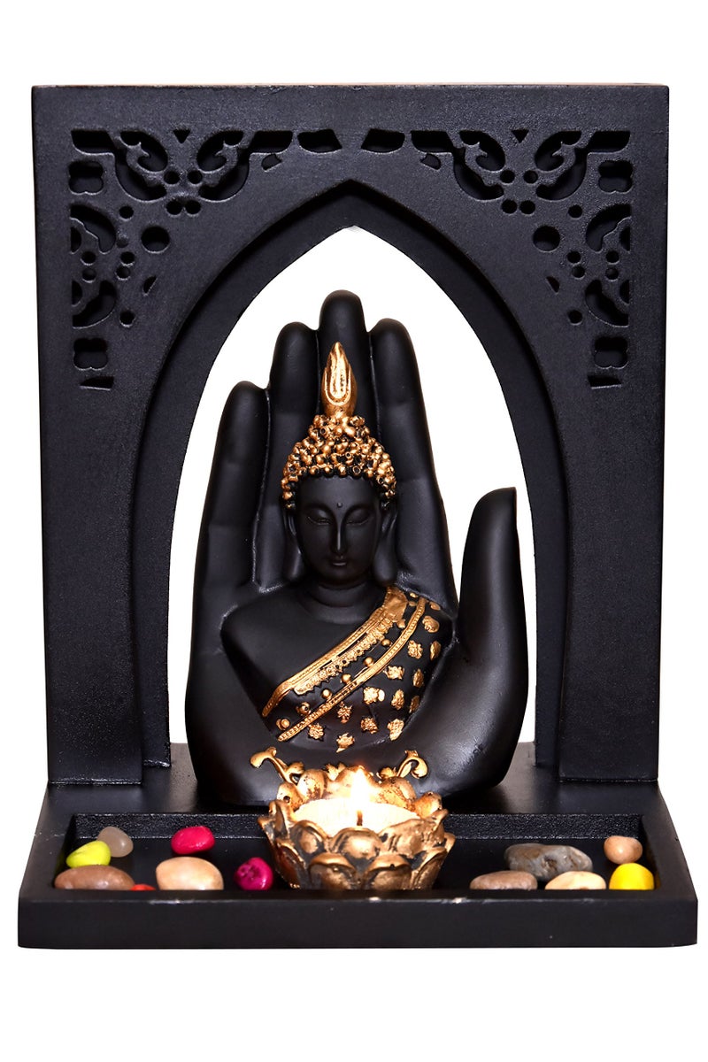 Mariner's Creation Hand Buddha Statues for Living Room showpiece for Home Decor and Gift Color -Black size-19.5X15X23.5 CM - Image 1