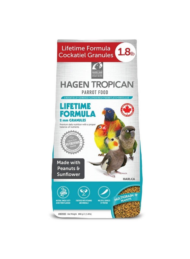 Hari Tropican Bird Food, Hagen Parrot Food With Peanuts & Sunflower Seeds, Maintenance Parrot Granules 2 Mm, Lifetime Formula, 1.8 Lb Bag  - Image 1