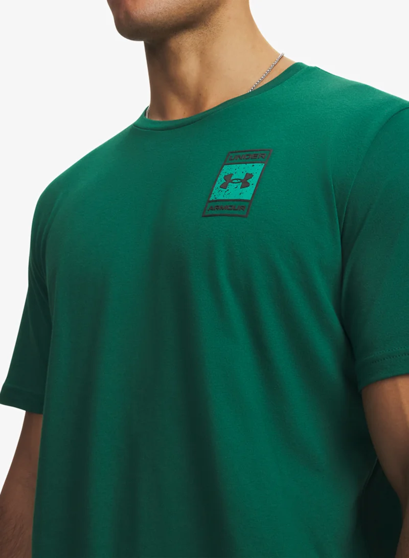 Under Armour Campus Ivy /  / Black Lc Box Wordmark Logo T-Shirt for Men | Best Price UAE