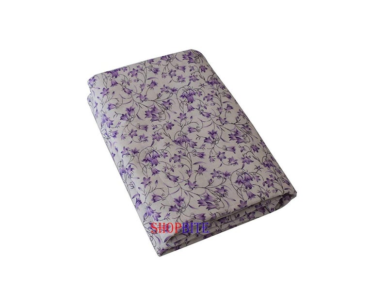 MITUL Malmal Razai Organic Pure Cotton Super Soft Heavy Warm Razai Floral Embossed Design Light Weight Rajasthani Cotton Razai All Season Double Bed Purple - Image 1