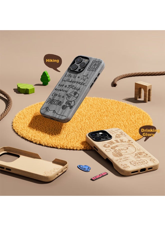 ميزو Meizu Pandaer Wilderness Magnetic Skin غطاء هاتف مغناطيسي، شرب الشاي، مناسب لـ Iphone 16 Pro، مصفوفة مغناطيسية بقوة شفط عالية، مادة مركبة من خمس طبقات، هيكل تغطية كاملة - Image 4