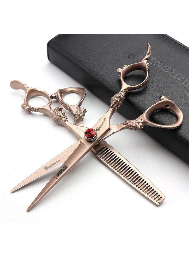 AXEMOORE مقص تصفيف الشعر الياباني 440C باللون الوردي الذهبي لمصففي الشعر المحترفين - Image 1