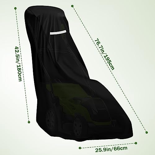 HCFGS Lawn Mower Cover,Heavy Duty 420D Polyester Oxford Push Mower Cover,Waterproof,UV Protection Universal Fit Push Lawn Mower with Drawstring & Cover Storage Bag,Lawnmower Covers for Outdoor Waterproof - Image 5