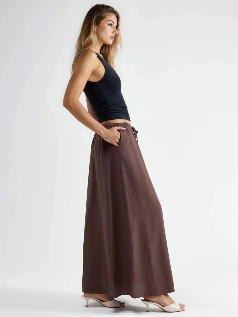بوسيم BUSEM High Waist A-Line Maxi Skirt