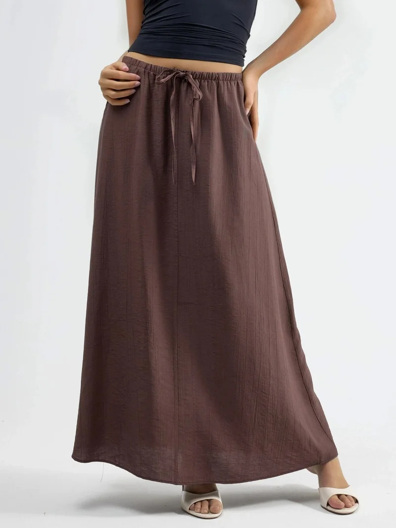 بوسيم BUSEM High Waist A-Line Maxi Skirt