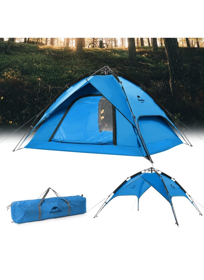 Naturehike - Automatic Tent For 3-4 People | Camping Tent | Dome Shape | Size: 4-Person | Uv Protection, Waterproof, Easy Setup | Color - Blue - Image 1