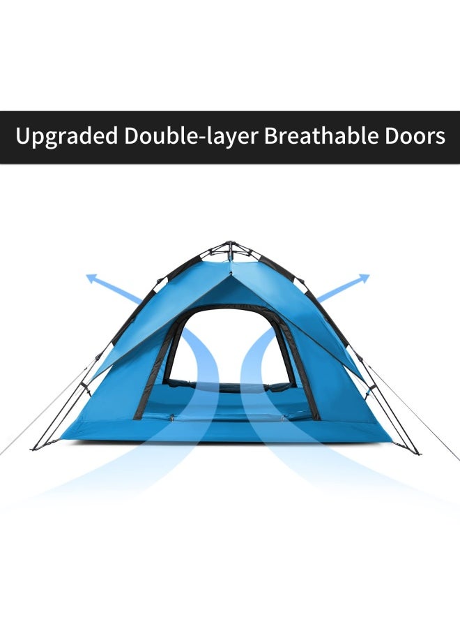 Naturehike - Automatic Tent For 3-4 People | Camping Tent | Dome Shape | Size: 4-Person | Uv Protection, Waterproof, Easy Setup | Color - Blue - Image 1