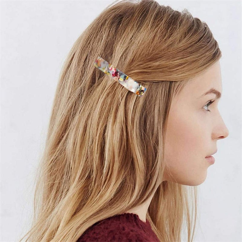 SUMAJU 6 Pcs Tortoise Shell Hair Barrettes,Stocking Stuffers for Women Acetate French Design Flat Hair Clips for Girls Mom (2) - Image 5