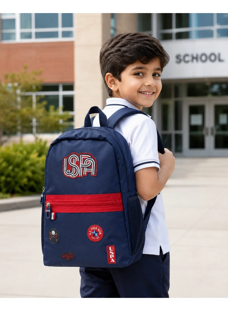 U.S. Polo Assn.  U.S. Polo Assn. Classic Navy USA Heritage Patch Backpack for School and Office MultiCompartment Bag for Campus  | Best Price UAE