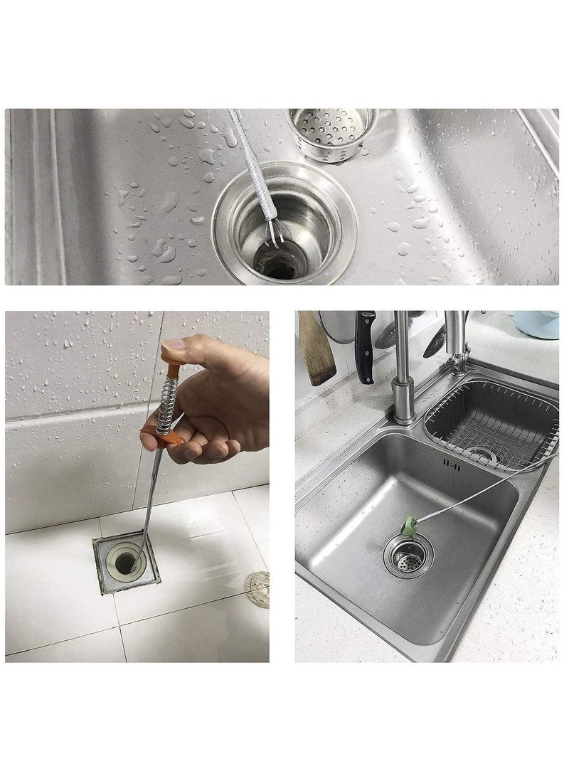 Drain Pipe Cleaning Spring Stick Hair Catching Claw Wire Sink Sewer Clog Dredge Remover Basin Tool 90Cm - Image 1