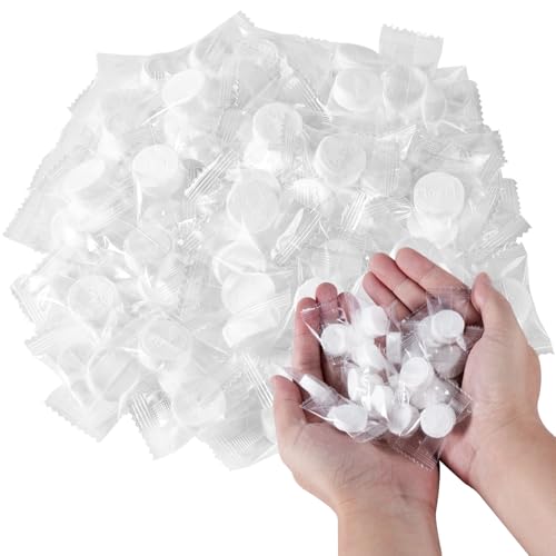 KISEER 200 Pieces Compressed Towels Portable Disposable Mini Compressed Coin Tissue Toilet Paper Tablets for Travel, Camping, Hiking, Sport, Beauty Salon, Home Hand Wipes - Image 1