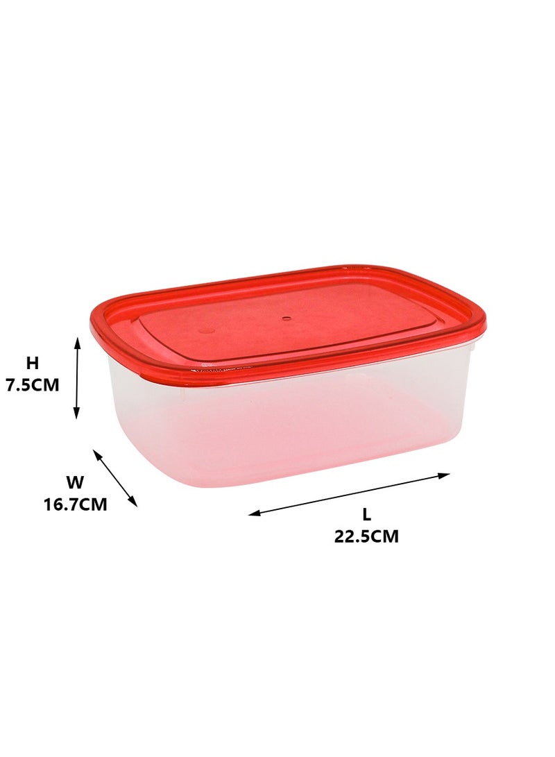 APPOLLO HOUSEWARE 3-Piece Crisper Food Container Set Large Red 22 x 12 x 16.5cm - Image 2