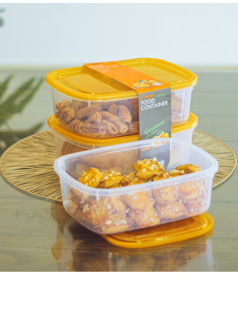 APPOLLO HOUSEWARE 3-Piece Crisper Food Container Set Large Red 22 x 12 x 16.5cm - Image 3