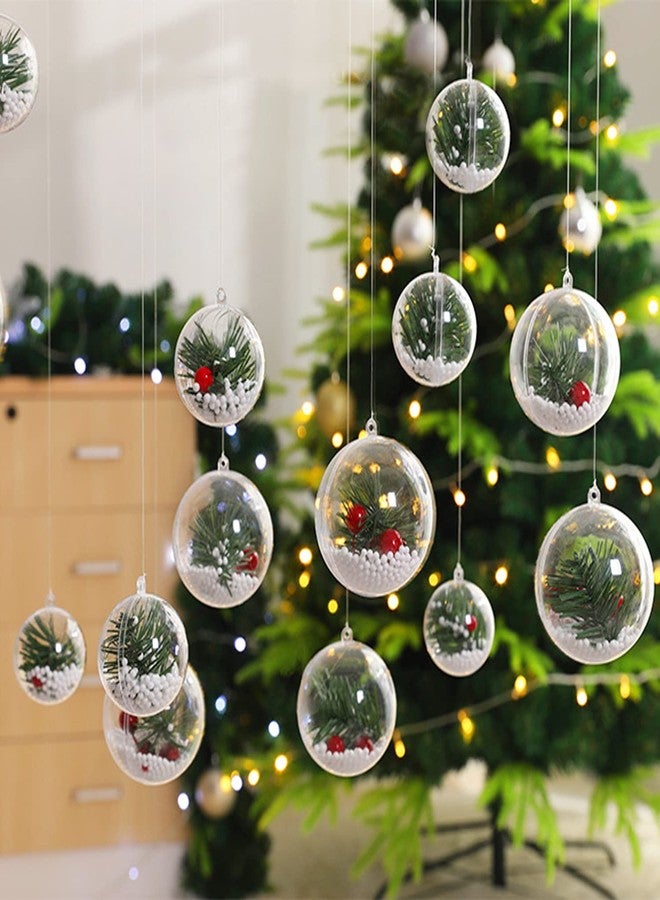 جيشي كرات زينة عيد الميلاد قابلة للتعبئة، 80 مم، عبوة من 10 قطع، بلاستيك شفاف، زينة قابلة للتعبئة للأعمال اليدوية، كرات زينة شفافة معلقة يمكنك صنعها بنفسك لتزيين شجرة عيد الميلاد، ديكور منزلي داخلي، لوازم حفلات الزفاف - Image 5