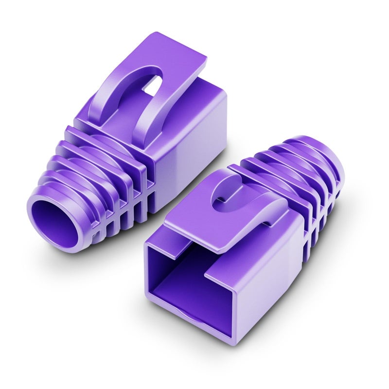 Purple RJ45 CAT7 CAT6a Ethernet Network Cable Strain Relief Boots 200pcs - Image 2