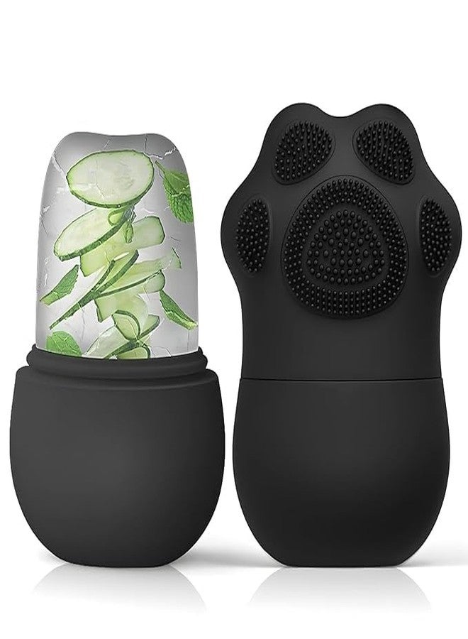 VALKYRIE Ice Roller With Scrubber For Face Eyes and Neck To Brighten Skin & Enhance Your Natural Glow/Reusable Facial Treatment to Tighten & Tone Skin & De-Puff The Eye Area (BLACK-PRIMIUM) - Image 1