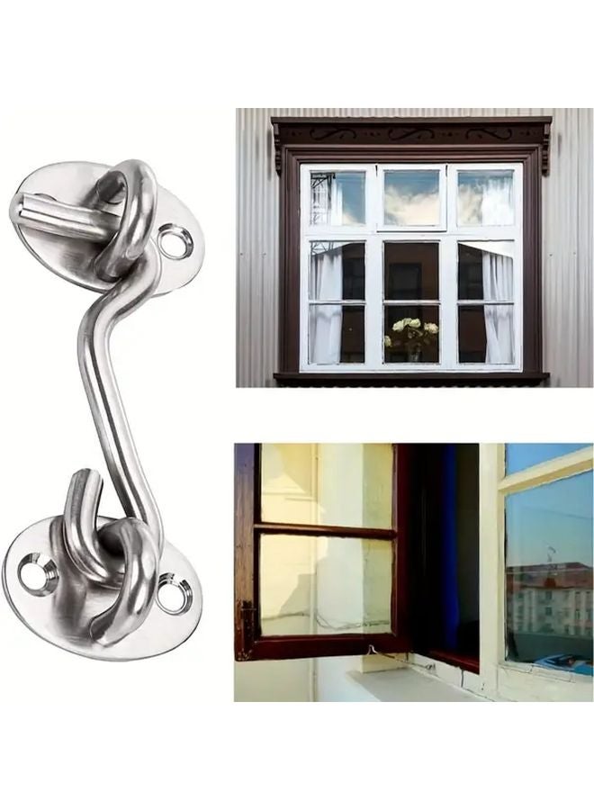 Stainless Steel Window Hooks 2 Set S Size Durable Door Anchors For Home Garage - Image 2