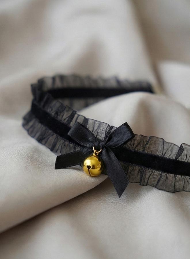 Take Two Lace Bow Bell Choker Necklace - Image 3