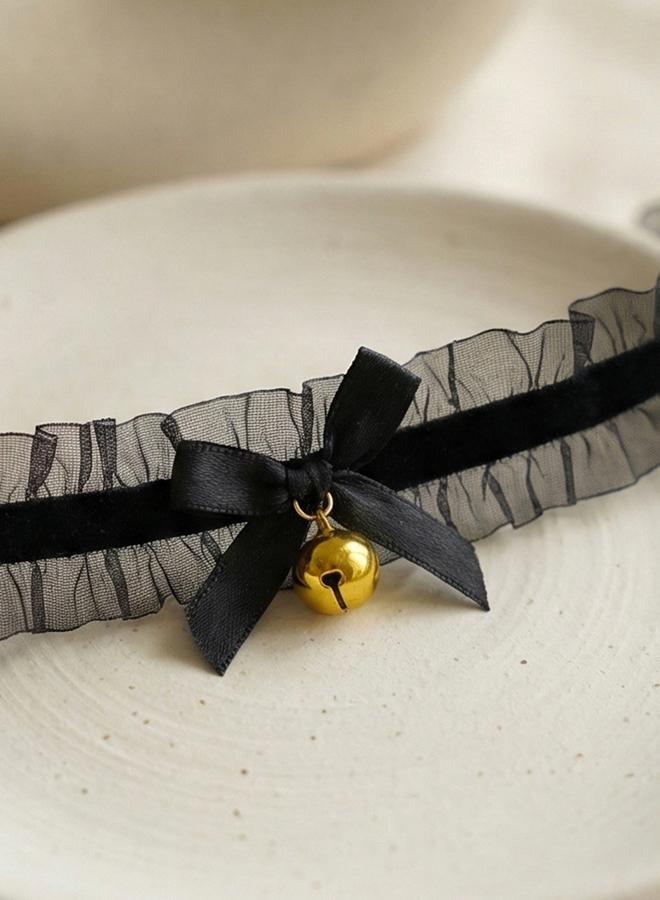 Take Two Lace Bow Bell Choker Necklace - Image 5