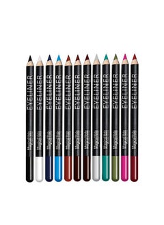 Eye Liner Pencil Set - 12 Assorted Colors Natural Matte Long Lasting Hypoallergenic Eyeliners Eye Makeup Soft Crayon Pencils (Black Gray Brown Plum Purple Lavender Pink Etc)