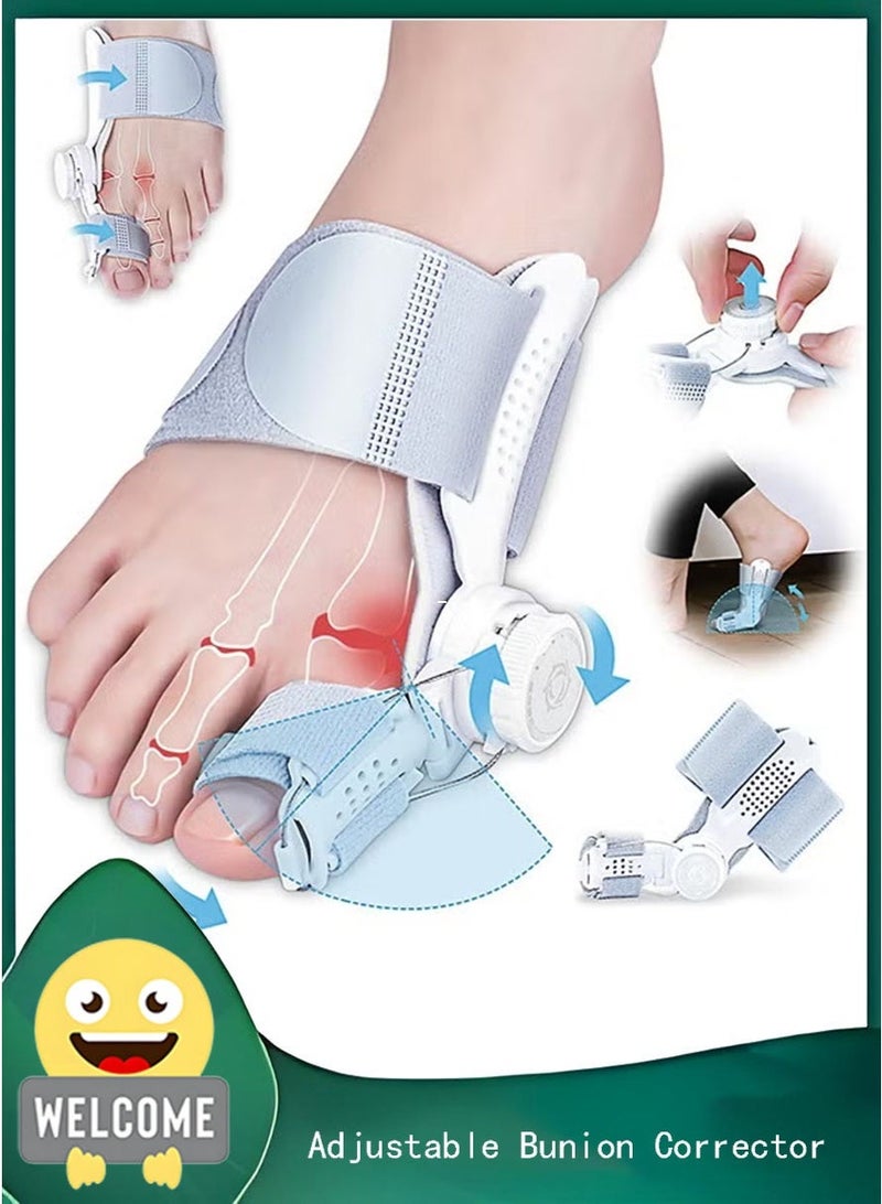 تصحيح التهاب الإبهام القابل للتعديل، دعامة إبهام مع مقبض للرجال والنساء، لتخفيف ألم إصبع القدم الكبير، جهاز تقويم القدم للأقدام اليسرى واليمنى، مع وسادة مريحة وفعالة - Image 1